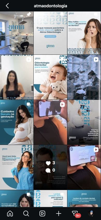 Posts do Instagram de Atma Odontologia