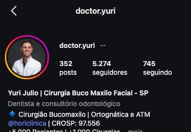 Cabeçalho do perfil @doctor.yuri