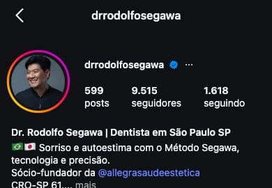 Cabeçalho do perfil @drrodolfosegawa