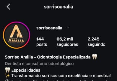 Cabeçalho do perfil @sorrisoanalia